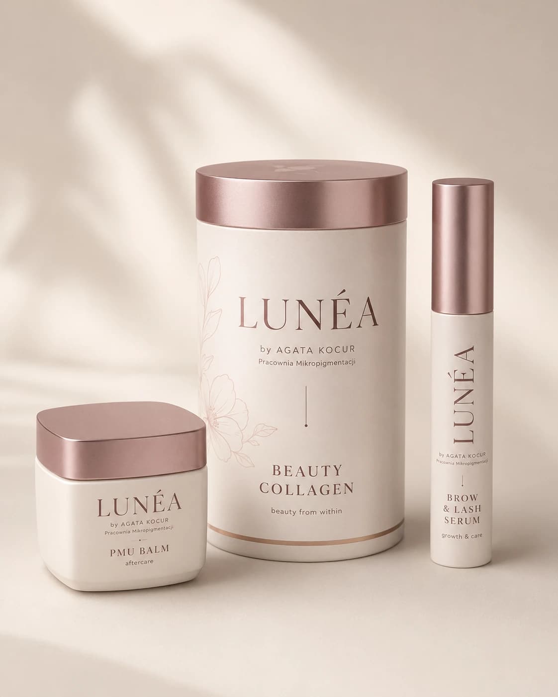 Kolekcja LUNÉA: PMU Balm, Beauty Collagen i Brow & Lash Serum